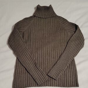 Gucci Brown Ribbed Turtleneck Sweater